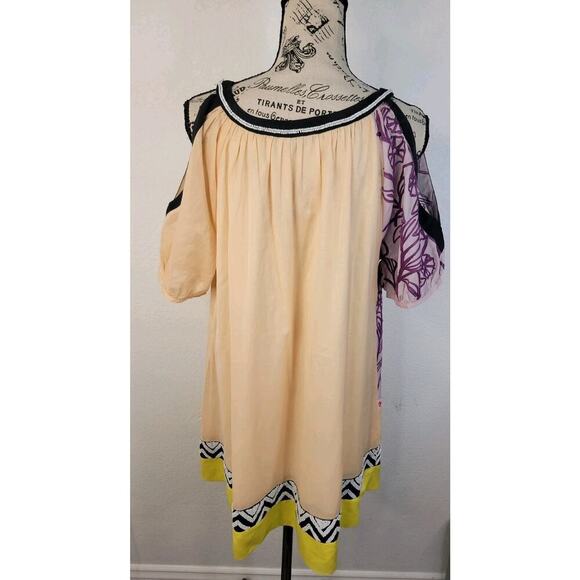 LEIFNOTES Anthropologie Shift Dress Sz 6 Brimming Borders Beaded Patchwork Boho - Picture 8 of 12